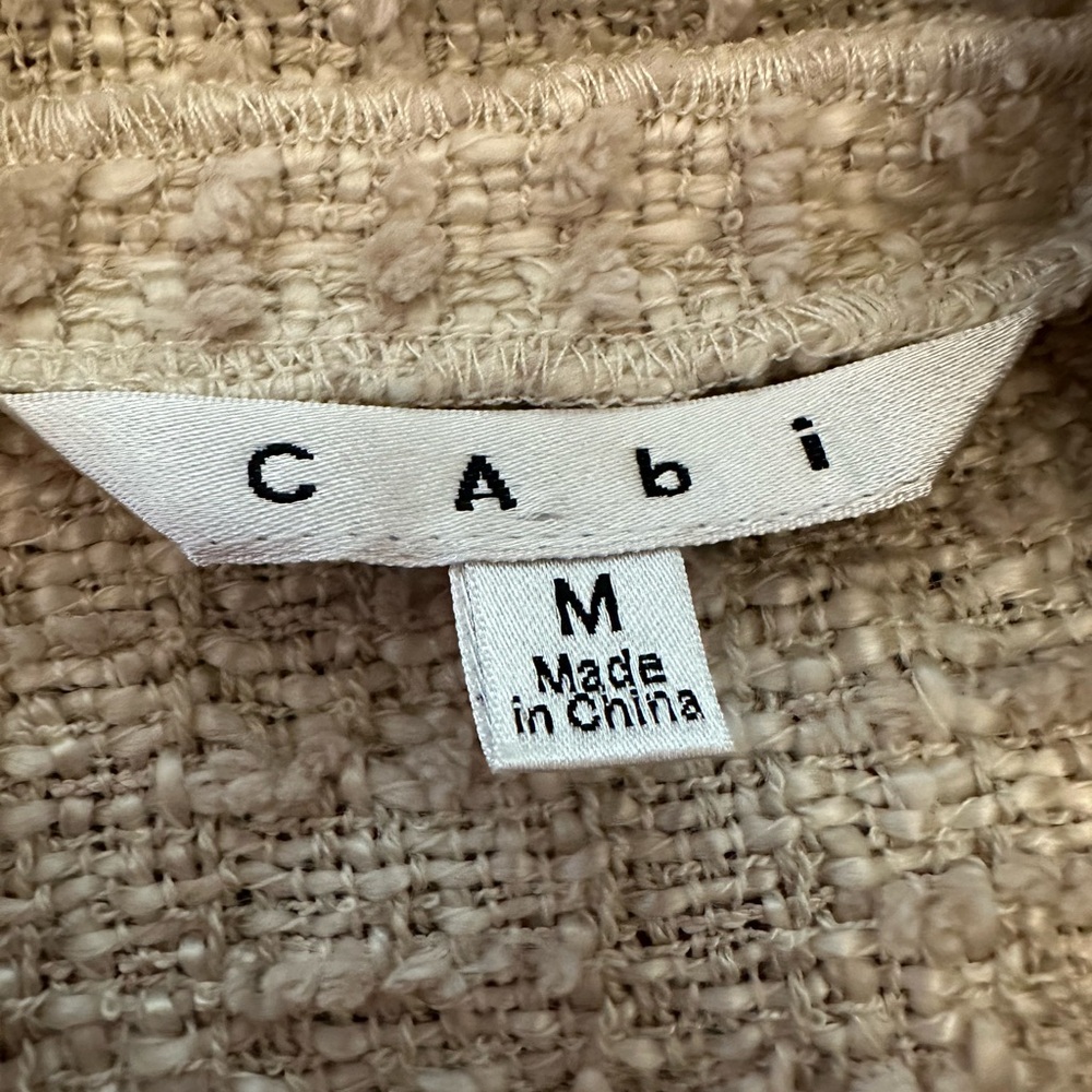 CAbi Jacket Women’s Medium Cream Textured Knit Blazer Snap Buttons - Picture 7 of 11